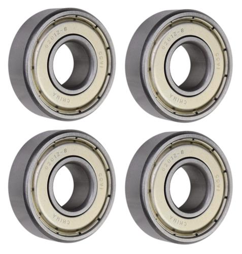 DURAFORCE (4 Each) 6201-ZZ-1/2, 6201-2Z8, 201SS8 Shielded Radial Ball Bearing 0.5"X32X10