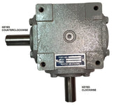 DURAFORCE 40 HP Right Angle Bevel Gearbox with 2 Keyed Shafts CW/CCW 1:1
