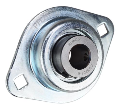 DURAFORCE 1/2" Rigid Flush Mount Pressed Steel Two Bolt Flange Bearing CSBPFL201-08M