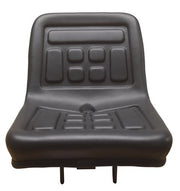 DURAFORCE High Back Compact Tractor Seat Black for Mitsubishi, Rhino, Satoh White & Yanmar
