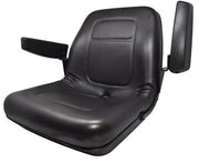 DURAFORCE High Back Lawn Mower Seat w/ Armrests Black Gravely, Husqvarna, Hustler
