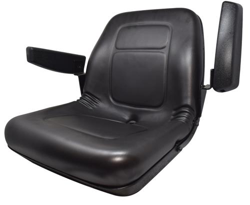 DURAFORCE High Back Lawn Mower Seat w/ Armrests Black Gravely, Husqvarna, Hustler