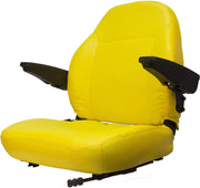 DURAFORCE Zero Turn Turf Lawn Mower Seat Yellow w/ Armrests John Deere