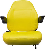 DURAFORCE Zero Turn Turf Lawn Mower Seat Yellow w/ Armrests John Deere