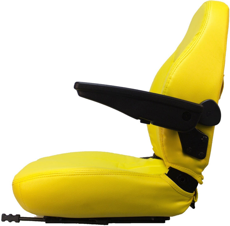 DURAFORCE Zero Turn Turf Lawn Mower Seat Yellow w/ Armrests John Deere