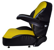 DURAFORCE Yellow Zero Turn Mower Seat w/ Arm Rests and Slides John Deere Cub Cadet Hustler
