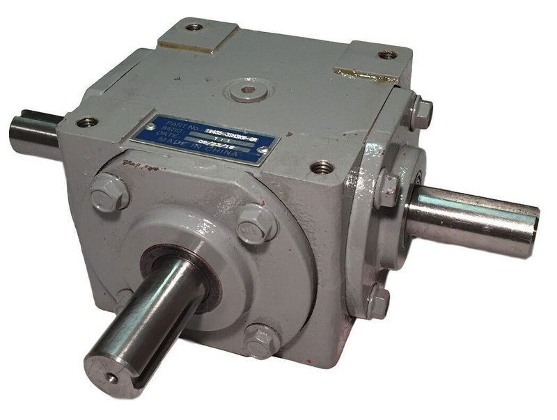 DURAFORCE 40 HP Right Angle Bevel Gearbox With 3 Keyed Shafts 1:1