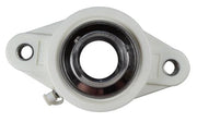 DURAFORCE 1-1/4" Stainless Steel Plastic Two Bolt Flange Bearing MUNCFL206-20, YCJT-1-1/4S