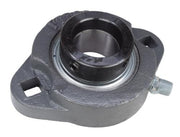 DURAFORCE 1" Ductile Iron Two Bolt Flange Bearing W/ Lock Collar SAFTD205-16G, GVFTD-1