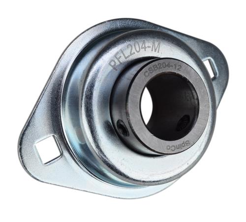 DURAFORCE 3/4" Rigid Flush Mount Pressed Steel Two Bolt Flange Bearing CSBPFL204-12M
