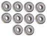 DURAFORCE (10 Each) 1621-ZZ Shielded Radial Ball Bearing 1/2 ID X 1-3/8 OD X 7/16 Wide