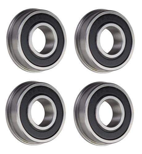 DURAFORCE (4 Pack) FR8-2RS Flanged Sealed Radial Ball Bearing 1/2 ID X 1-1/8 OD X 0.312" W