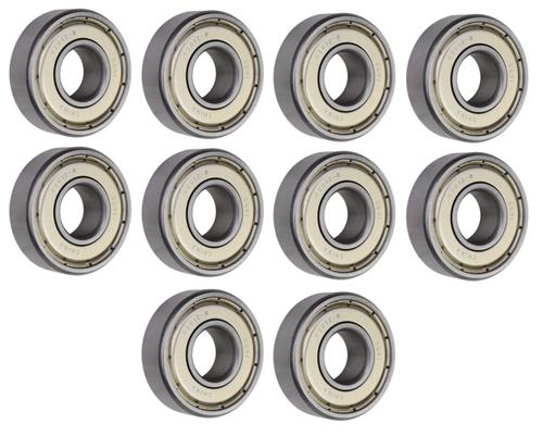 DURAFORCE (10 Each) 6201-ZZ-1/2, 6201-2Z8, 201SS8 Shielded Radial Ball Bearing 0.5"X32X10