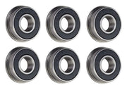 DURAFORCE (6 Pack) FR6-2RS Flanged Sealed Radial Ball Bearing 3/8 ID X 7/8 OD X 0.281" W