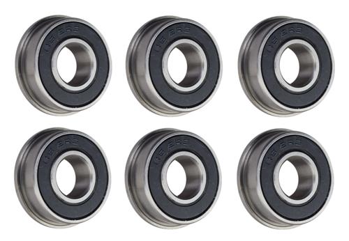 DURAFORCE (6 Pack) FR6-2RS Flanged Sealed Radial Ball Bearing 3/8 ID X 7/8 OD X 0.281" W