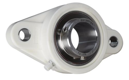 DURAFORCE 1-7/16" Stainless Steel Plastic Two Bolt Flange Bearing MUNCFL207-23 YCJT-1-7/16