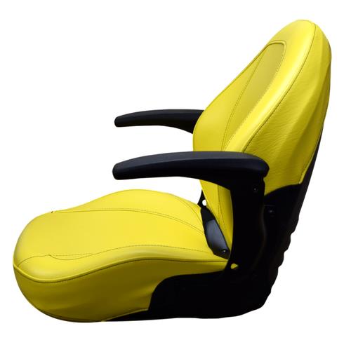 DURAFORCE John Deere Lawn Mower Seat w/ Armrests Yellow 335 345 415 425 445 455 F710 F725