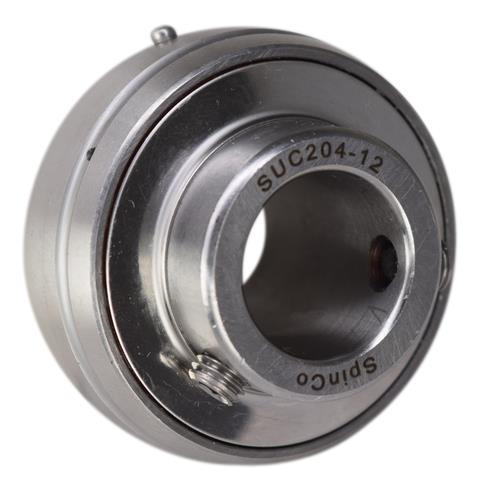 DURAFORCE 3/4" Stainless Steel Set Screw Locking Insert Bearing MUC204-12, SUC204-12