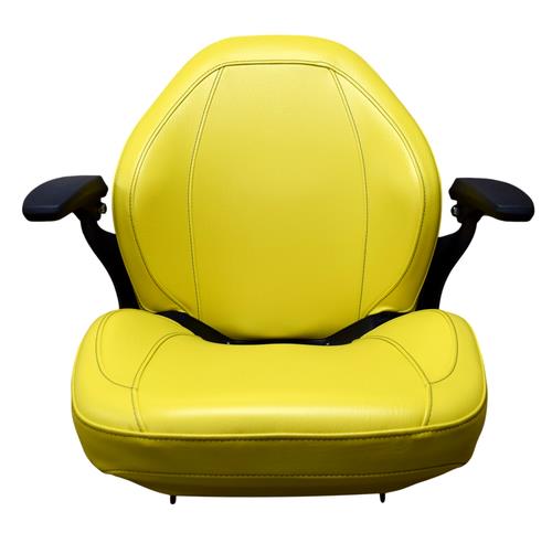 DURAFORCE John Deere Lawn Mower Seat w/ Armrests Yellow GT242 GT245 GT262 GT275 GX255