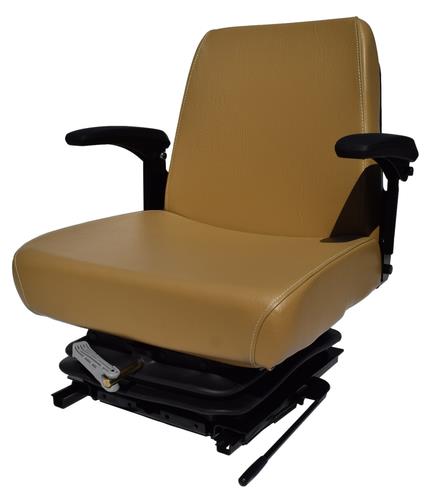 DURAFORCE Brown Zero Turn Lawn Mower Suspension Seat with Slides and Armrests SCAG Ariens
