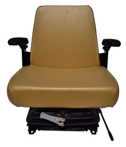 DURAFORCE Brown Zero Turn Lawn Mower Suspension Seat with Slides and Armrests SCAG Ariens