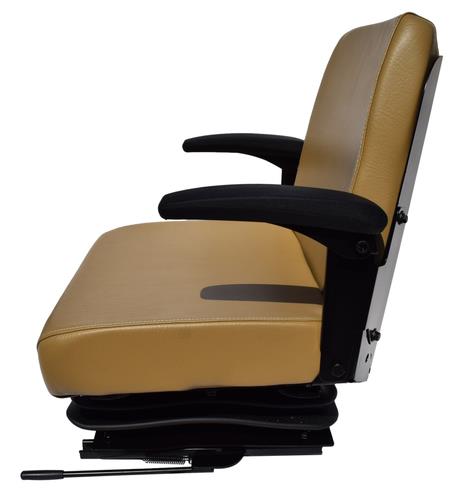 DURAFORCE Brown Zero Turn Lawn Mower Suspension Seat with Slides and Armrests SCAG Ariens