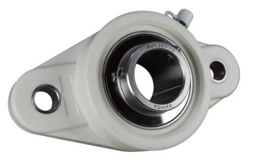 DURAFORCE 1" Stainless Steel Plastic Two Bolt Flange Bearing MUNCFL205-16, YCJT-1-PT
