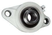 DURAFORCE 3/4" Stainless Steel Plastic Two Bolt Flange Bearing MUNCFL204-12, YCJT-3/4-PT