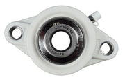 DURAFORCE 3/4" Stainless Steel Plastic Two Bolt Flange Bearing MUNCFL204-12, YCJT-3/4-PT
