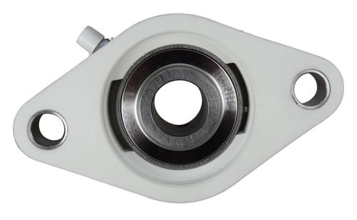 DURAFORCE 3/4" Stainless Steel Plastic Two Bolt Flange Bearing MUNCFL204-12, YCJT-3/4-PT