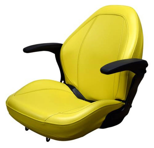 DURAFORCE John Deere Lawn Mower Seat w/ Armrests Yellow GX325 GX335 GX345 GX355 LX172