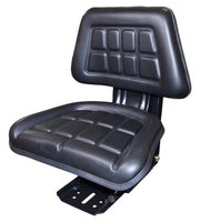 DURAFORCE Universal Replacement Tractor Seat with Slides and Suspension Black