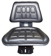 DURAFORCE Universal Replacement Tractor Seat with Slides and Suspension Black