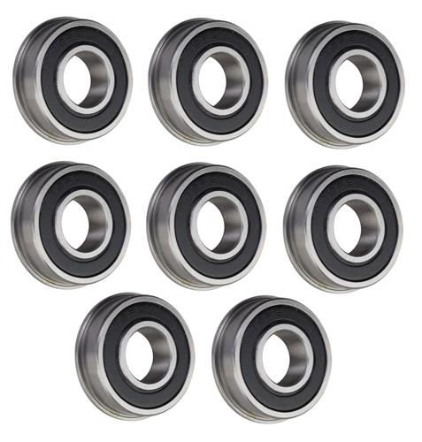 DURAFORCE (8 Pack) FR8-2RS Flanged Sealed Radial Ball Bearing 1/2 ID X 1-1/8 OD X 0.312" W