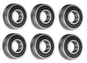 DURAFORCE (6 Pack) FR8-2RS Flanged Sealed Radial Ball Bearing 1/2 ID X 1-1/8 OD X 0.312" W