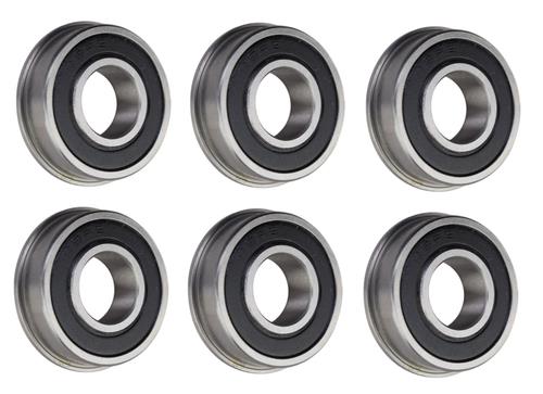 DURAFORCE (6 Pack) FR8-2RS Flanged Sealed Radial Ball Bearing 1/2 ID X 1-1/8 OD X 0.312" W