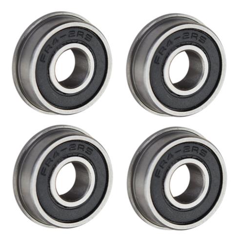 DURAFORCE (4 Each) FR4-2RS Flanged Sealed Radial Ball Bearing 1/4 ID X 5/8 OD X 0.196" W