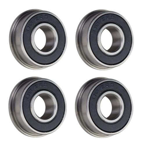 DURAFORCE (4 Pack) FR6-2RS Flanged Sealed Radial Ball Bearing 3/8 ID X 7/8 OD X 0.281" W