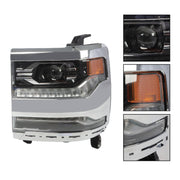 DURAFORCE 2016-18 Chevy Silverado 1500 Left Chrome DRL Projector Full LED Headlight