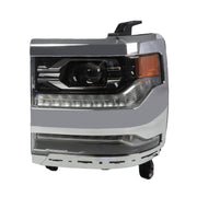 DURAFORCE 2016-18 Chevy Silverado 1500 Left Chrome DRL Projector Full LED Headlight