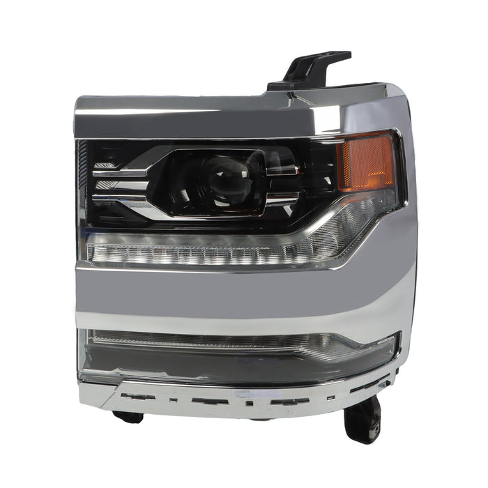 DURAFORCE 2016-18 Chevy Silverado 1500 Left Chrome DRL Projector Full LED Headlight