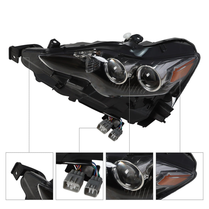 DURAFORCE Pair LED Headlights for Lexus IS250 IS350 2014-2016 Left & Right Headlamp