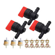 DURAFORCE 1/4" Inline Fuel Gas Filter Shut Off Valve Clamp for Briggs & Stratton 3-Pack