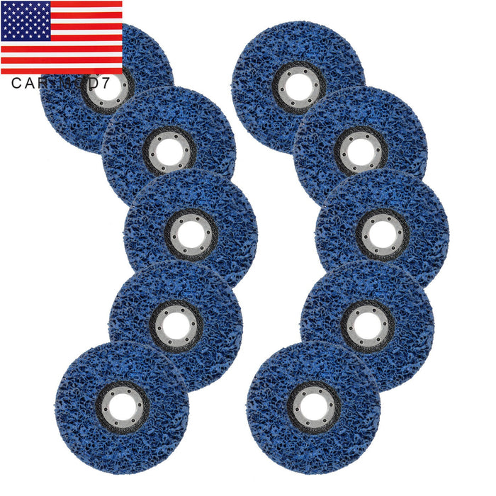 DURAFORCE 10 Pack 4.5"x7/8" Easy Strip Discs Paint Rust Removal Cleaning Pads Set of 10