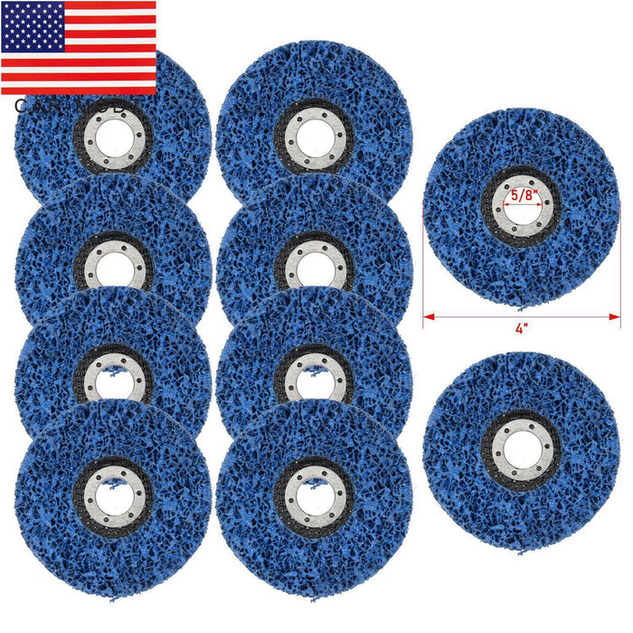 DURAFORCE 10 Pack 4" Poly Strip Disc Wheels Rust Paint Removal for Angle Grinder
