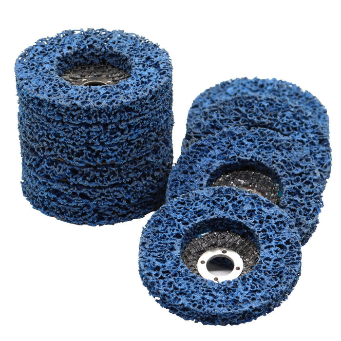 DURAFORCE 10 Pack 4" Poly Strip Disc Wheels Rust Paint Removal for Angle Grinder