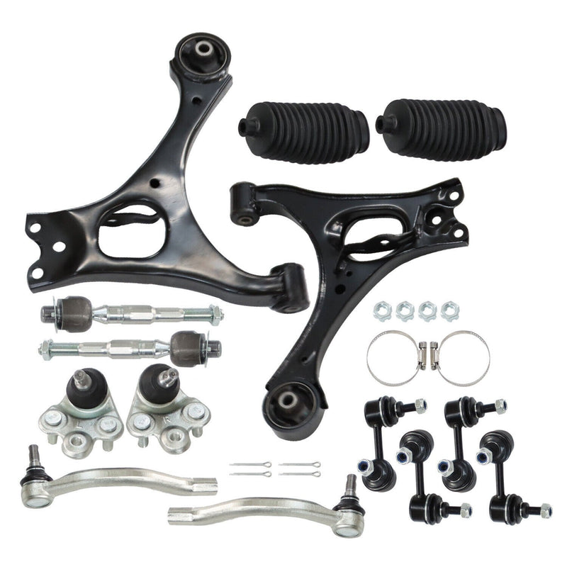 DURAFORCE 14" Lower Control Arms Ball Joint Sway Bar Tie Rod for 2006-2011 Honda Civic
