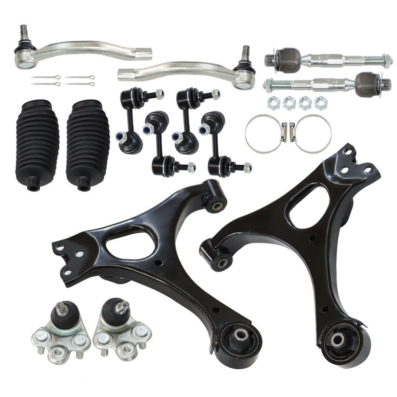 DURAFORCE 14" Lower Control Arms Ball Joint Sway Bar Tie Rod for 2006-2011 Honda Civic