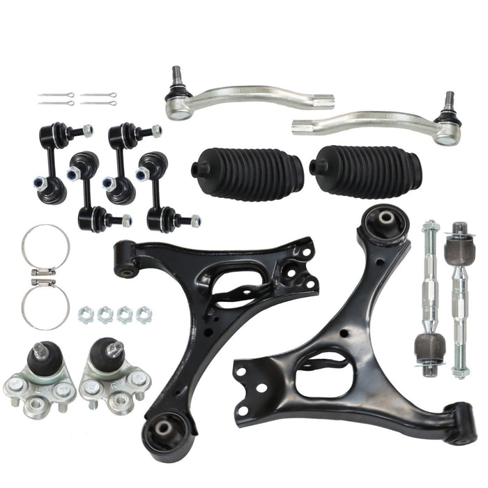 DURAFORCE 14" Lower Control Arms Ball Joint Sway Bar Tie Rod for 2006-2011 Honda Civic