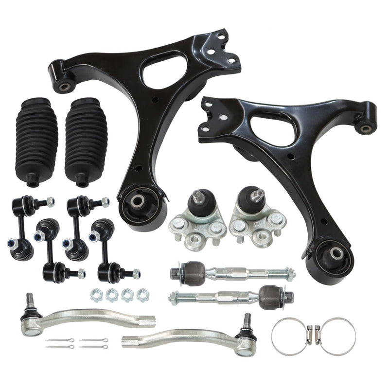 DURAFORCE 14" Lower Control Arms Ball Joint Sway Bar Tie Rod for 2006-2011 Honda Civic